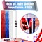 4-Pack Red, White, and Blue Foil Fringe Curtains - 3.3ft x 6.6ft Metallic Tinsel Backdrop - Patriotic Streamers for 4th of July, Memorial Day, Birthdays, and 2026 Sestercentennial Photo Booths